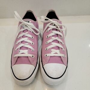 Converse Pink Low-Top Canvas Sneakers with White Soles